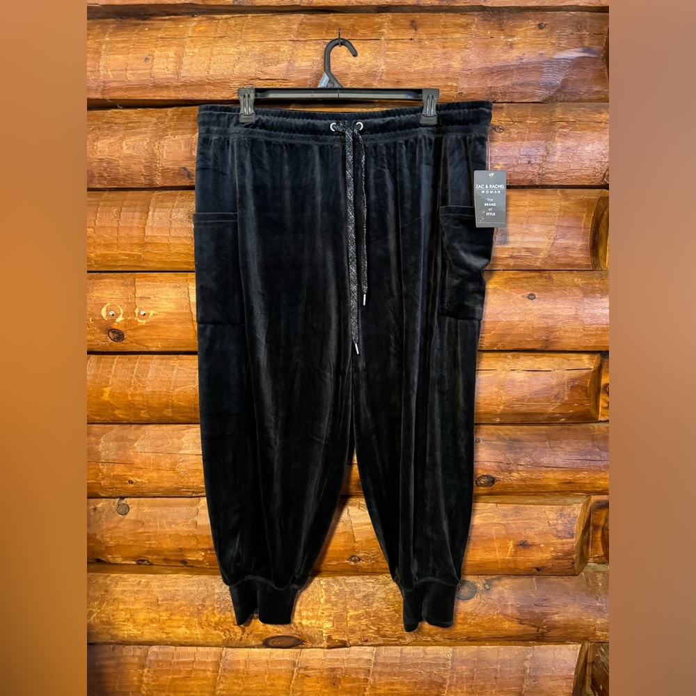 Zac & Rachel Black Velour Joggers
